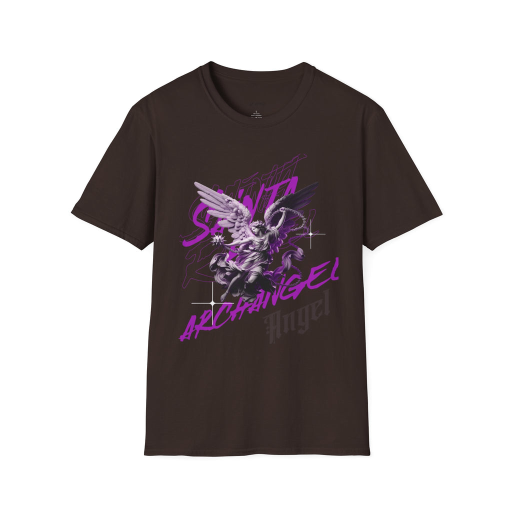 Archangel Angel T‑Shirt — Gothic Purple Statue Graphic Tee