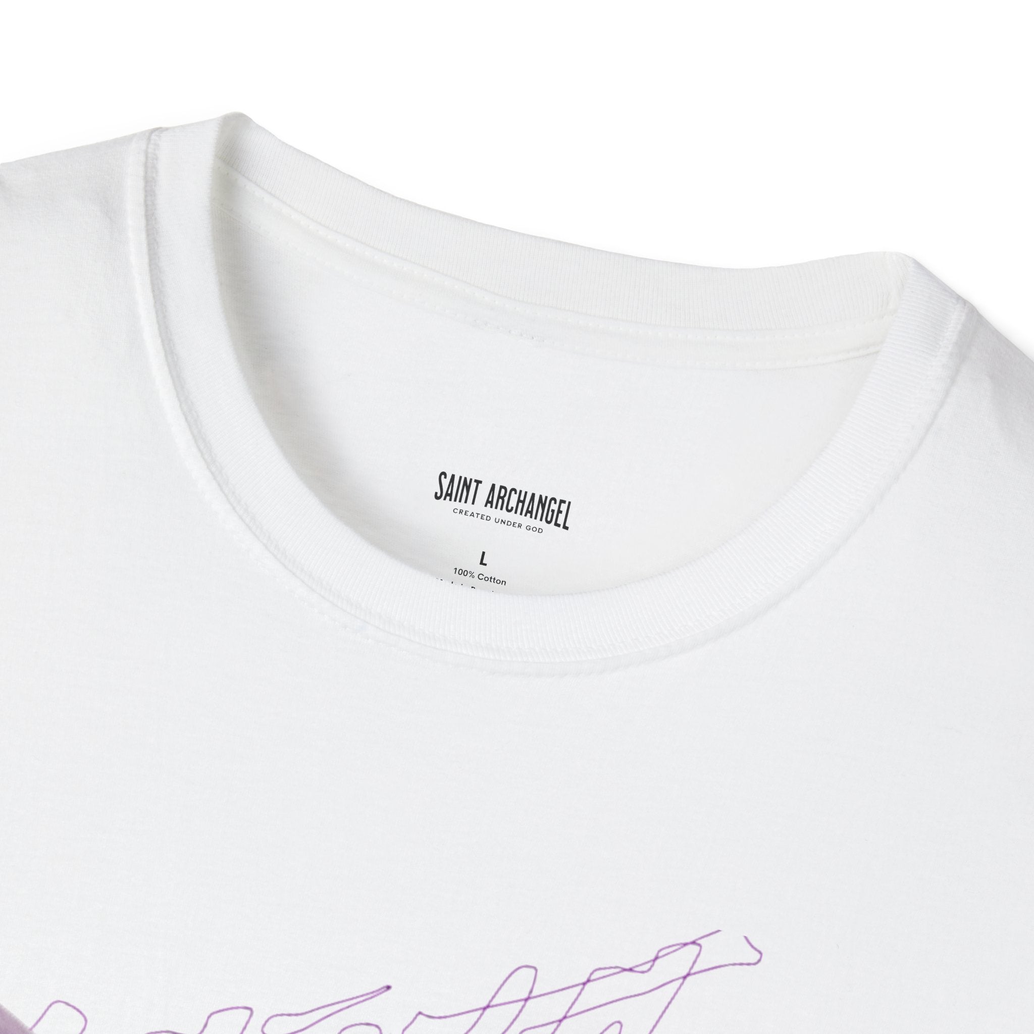 Archangel Angel T‑Shirt — Gothic Purple Statue Graphic Tee