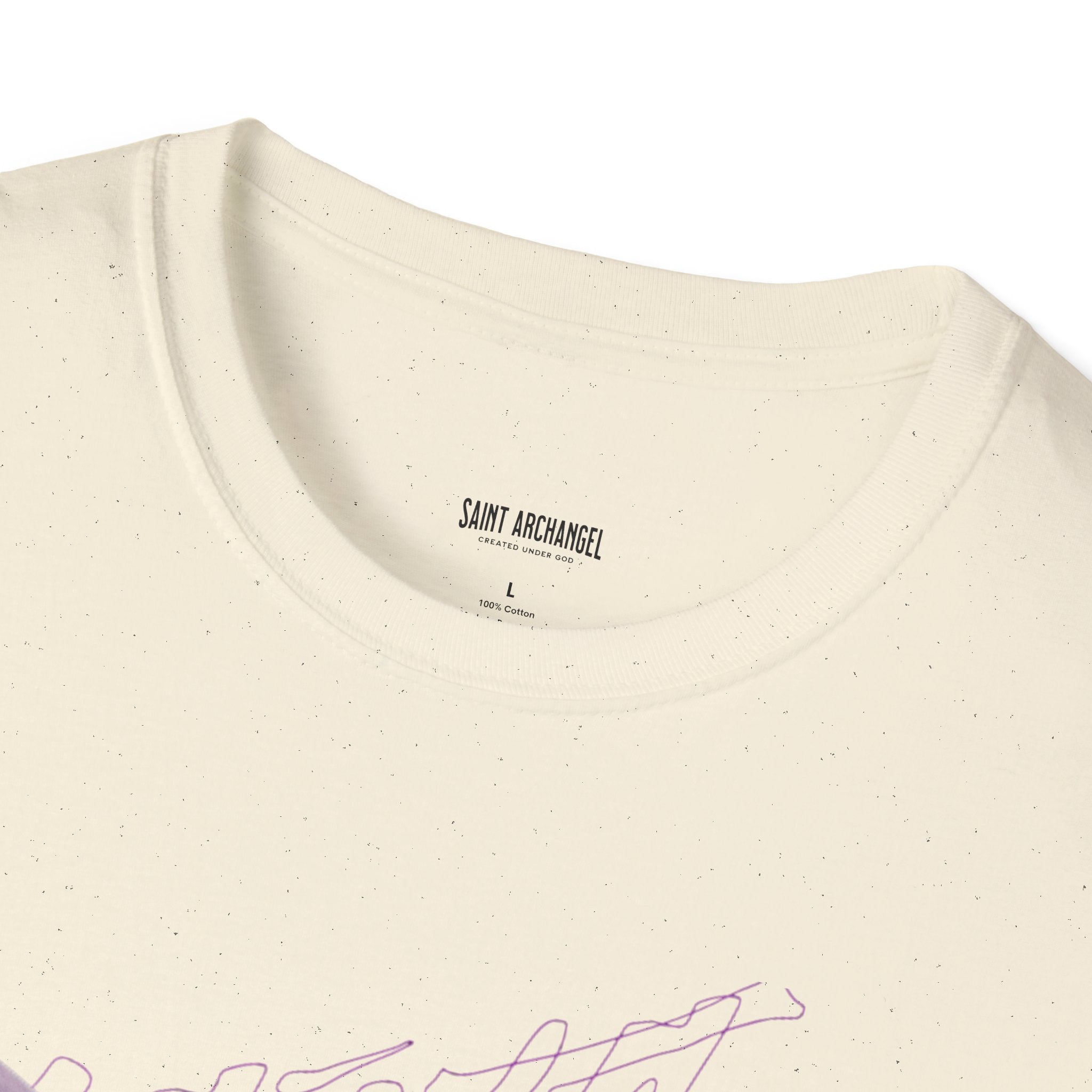 Archangel Angel T‑Shirt — Gothic Purple Statue Graphic Tee