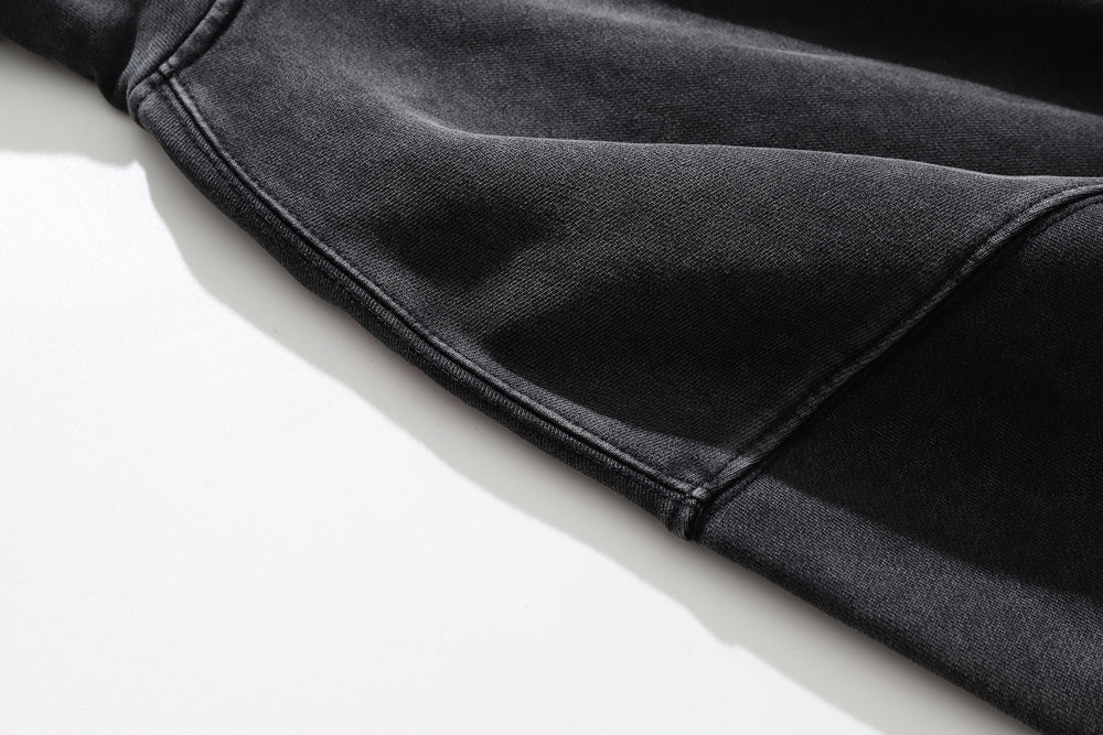 Dark Angel Print Washed And Worn Hooded Pullover