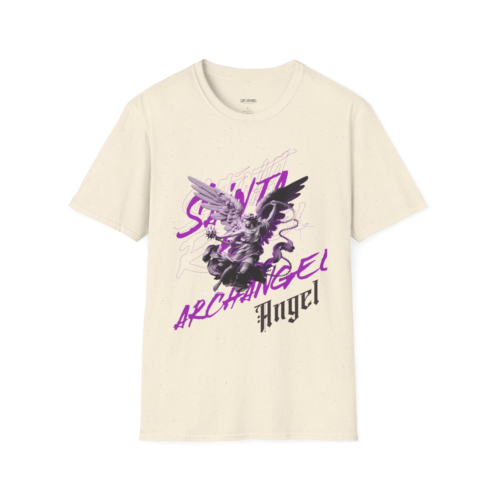 Archangel Angel T‑Shirt — Gothic Purple Statue Graphic Tee